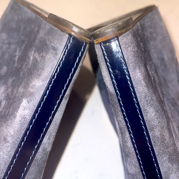 Guillaume Hinfray Blue Gold Suede Platform Shoes - Picture 7 of 11